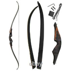 60 Takedown Recurve Bow Wooden 25-60lbs Arrow Rest Archery Hunting Target