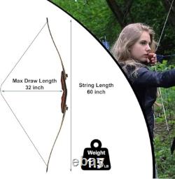 60 Takedown Traditional Recurve Bow Hunting for Beginners to Expert 45lbs