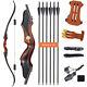 60 Takedown Wood Recurve Bow And Arrow Set Archery Traditional American Hunting