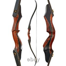 60 Wooden Riser Takedown Recurve Bow Right Hand Archery Hunting 30-50lb Target