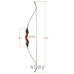 60 Wooden Riser Takedown Recurve Bow Right Hand Archery Hunting 30-50lb Target