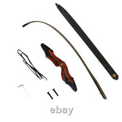 60 Wooden Riser Takedown Recurve Bow Right Hand Archery Hunting 30-50lb Target