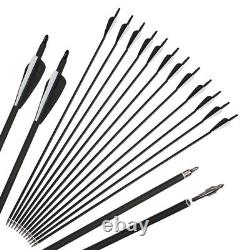 60 in. Archery Takedown Recurve Bow Hunting RH Wooden Riser 12Pcs Carbon Arrows