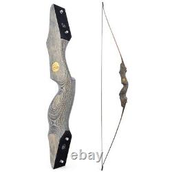 60Archery Takedown Recurve Bow 25-50lbs Longbow Target Right Hand Hunting Shoot