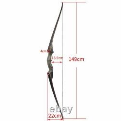 60Archery Takedown Recurve Bow 25-50lbs Longbow Target Right Hand Hunting Shoot