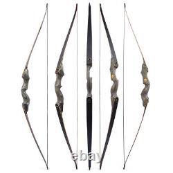 60Archery Takedown Recurve Bow 25-50lbs Longbow Target Right Hand Hunting Shoot