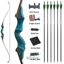 60Archery Takedown Recurve Bow Set 20-60lbs Bamboo Core Limbs Hunting Target