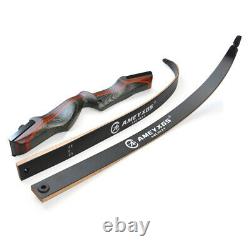 62 30-50lbs Recurve Bow Wooden Riser Archery Takedown American Hunting Bow