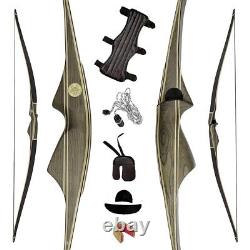 62'' American Hunting Bow Longbow Kit 30-55lbs AF Archery Right Hand One Piece