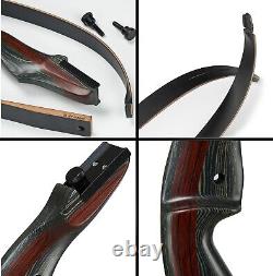 62'' Archery Recurve Bow 40-50lbs Wooden Takedown Hunting Bow Target Shooting