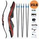 62 Archery Recurve Bow Arrows Set 30-50lbs Takedown Wooden Longbow Hunting