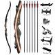 62 Archery Takedown Recurve Bow 20-50lbs Hunting Wooden Bow Target Arrows Set