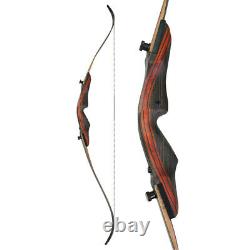 62 Archery Takedown Recurve Bow Arrow Rest 30-50lbs Wooden American Hunting