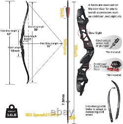 62 ILF Archery Recurve Bow 19 Riser Takedown 25-60lbs Archery Hunting