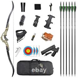 62 ILF Recurve Bow Set 30-60lbs Archery 19 Riser Takedown Hunting Target USA