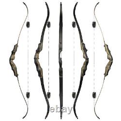 62 Recurve Bow 20-60lbs Takedown Riser Wooden Archery American Target Hunting