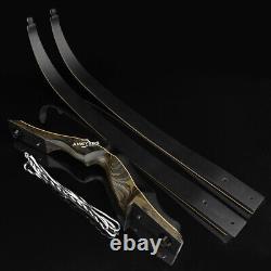 62 Takedown Recurve Bow 20-60lbs Limbs Wooden Riser Archery American HuntingBow