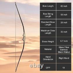 62 Traditional Recurve Bow Set Hunting Archery Set for Adult 55lbs