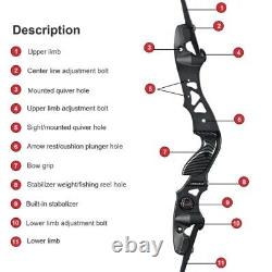 62ILF Takedown Recurve Bow 25-60lbs Archery Competition Athletic Bow Hunting RH