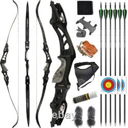 62Takedown Recurve Bow ILF 25-60lbs CNC Set Archery Bow Hunting Shooting Target