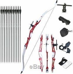 64 30LBS Archery Takedown Recurve Bow Kit Arrows Adult Beginners Right Hand