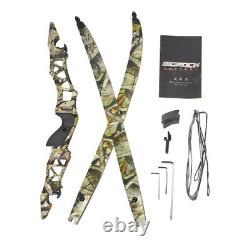 64'' Archery Recurve Bow ILF 30-60lbs Takedown 21'' Bow Riser RH Shooting Target