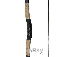 65lbs Traditional Handmade Recurve Bow Pigskin Hunting Longbow Archery Black