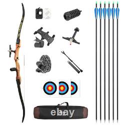 66''68''70'' Archery Recurve Bow Set 14-40lbs Takedown Practice Target Shooting