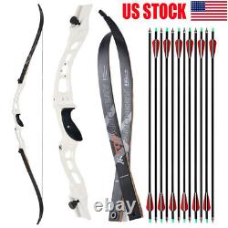 66 Archery Recurve Bow 20-40lbs Takedown Aluminum Riser for RH Hunting Shooting