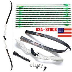 66 Archery Takedown Recurve Bow 12pcs Arrows Competition Athletic Hunting Targe