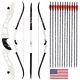 66'' Archery Takedown Recurve Bow Carbon Arrows 20-40lbs Hunting Bow Aluminum