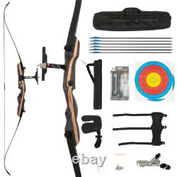 67.5 Takedown Traditional Recurve Bow Set Horse Hunting Bow Set Black 30lbs