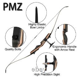 67.5 Takedown Traditional Recurve Bow Set Horse Hunting Bow Set Black 30lbs