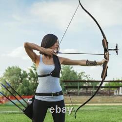 67.5 Takedown Traditional Recurve Bow Set Horse Hunting Bow Set Black 30lbs