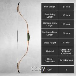 AF 35lb Turkish QueYue Bow Traditional Handmade Recurve Laminated Horse Archery