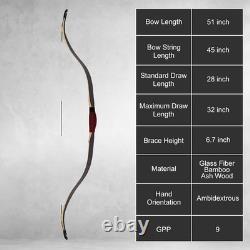 AF Archery 50 Turkish Recurve Bow Traditional Hunting Horseback Horse Bow 30lbs