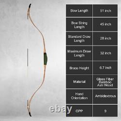 AF Archery 50 Wood Turkish Traditional Recurve Bow for Horseback Hunting