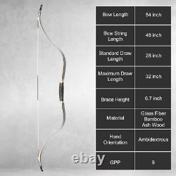 AF Archery 52'' Tatar Horse Bow Recurve Traditional Bow for Hunting 40lbs