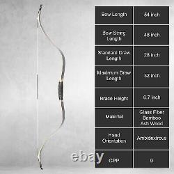 AF Archery Black Tatar Bow 54 Traditional Recurve Bow Laminated Horseback Bow