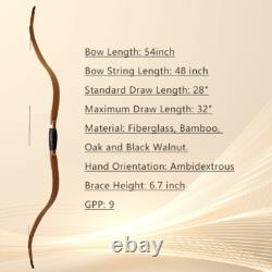 AF Archery Oak Tatar Bow 54 Traditional Recurve Bow for Beginners, 25lbs