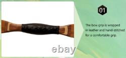 AF Archery Oak Tatar Bow 54 Traditional Recurve Bow for Beginners, 25lbs