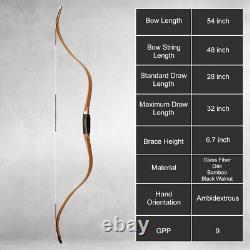 AF Archery Takedow Oak Tatar Bow 54 Traditional Recurve Bow Hunting Bow 40lbs