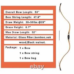 AF Archery Tatar Bow Recurve Bow Horsebow 53 Archery 45lbs Oak