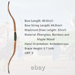 AF Archery Traditional 50 Turkish Horsebow Bamboo Ash Wood Recurve Bow 25-45lbs
