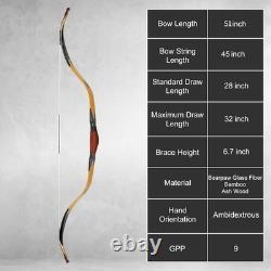 AF Archery Turkish Recurve Bow, 50 High-Performance Traditional Hunting Bow