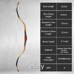 AF Archery Turkish Recurve Bow, 50 High-Performance Traditional Laminated Bow