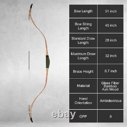 AF Beginner Traditional Turkish Bow 51 40lbs Recurve Practice Training Bow