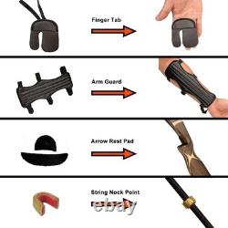 AF Recurve Bow Set 62 Traditional Longbow Set Hunting Bow for Beginner 30-70lbs