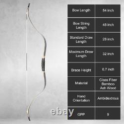 AF Tatar Recurve Bow, 54 Traditional Laminated Horse Bow for Mounted Archery