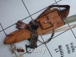 Antique Original Wooden RECURVED BEAR Bow & Arrows